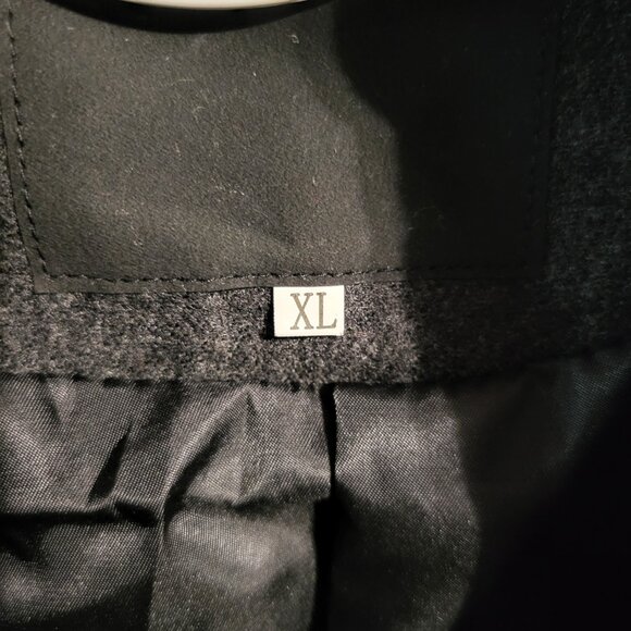 WOMANS HEATHERED GRAY PEACOAT JACKET SZ XL DOUBLE BREASTED - Picture 2 of 8